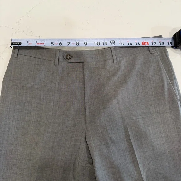 Canali Men’s Tessuto 100% Wool Light Gray Trousers 37x32 - Picture 7 of 8